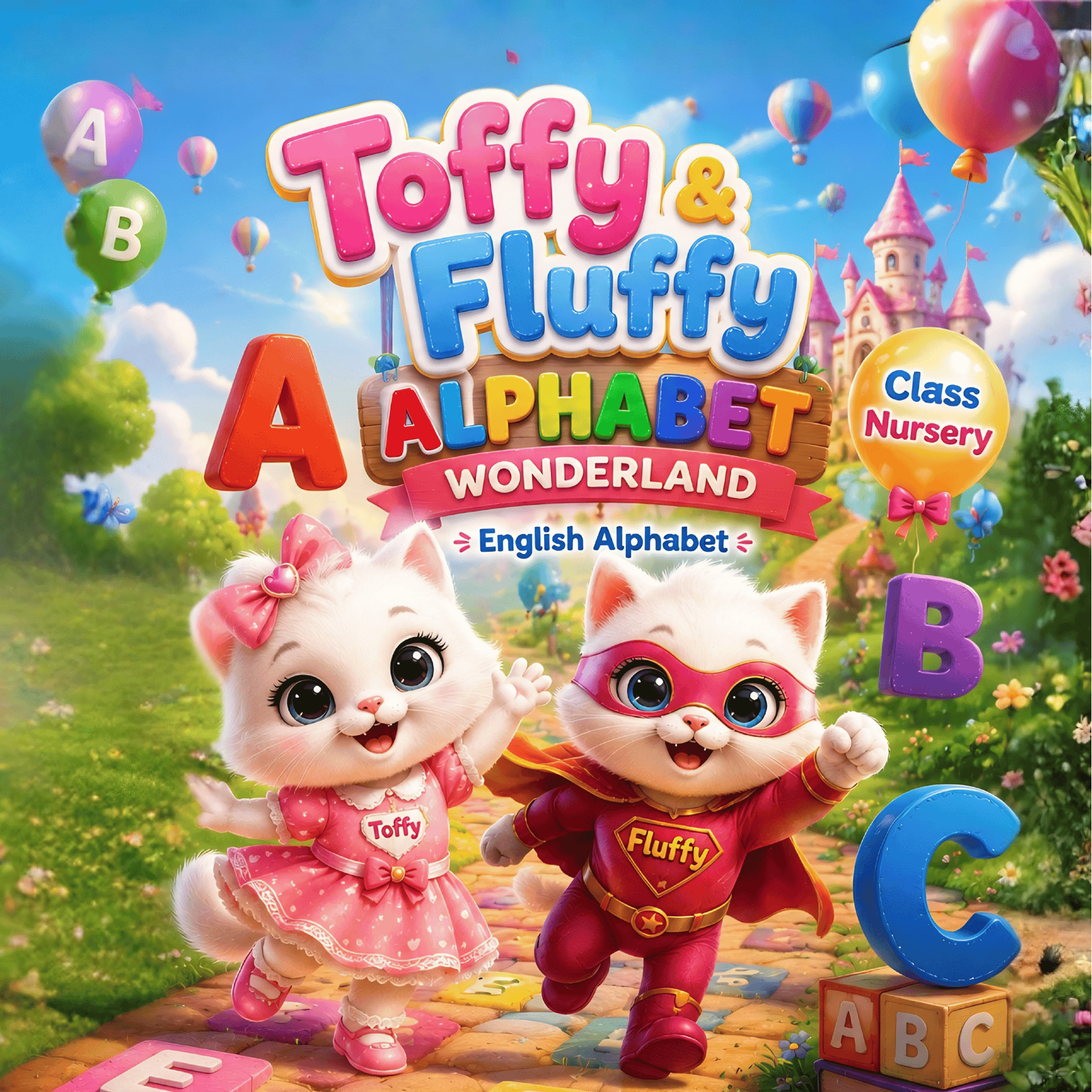 Alphabet World Book Cover – Toffy & Fluffy