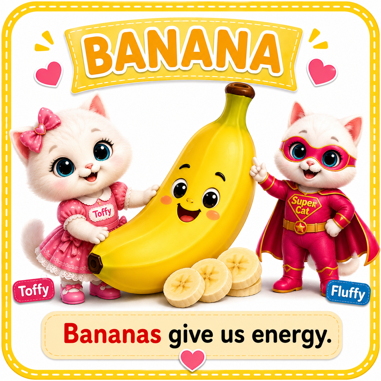 Banana Flash Cards : Toffy & Fluffy