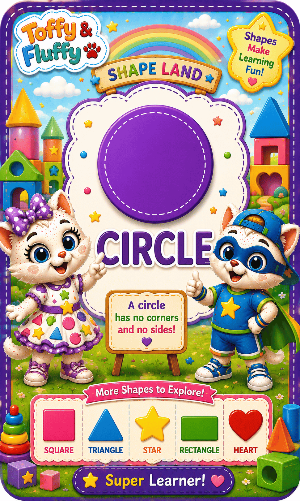 Circle Flash Card – Toffy & Fluffy