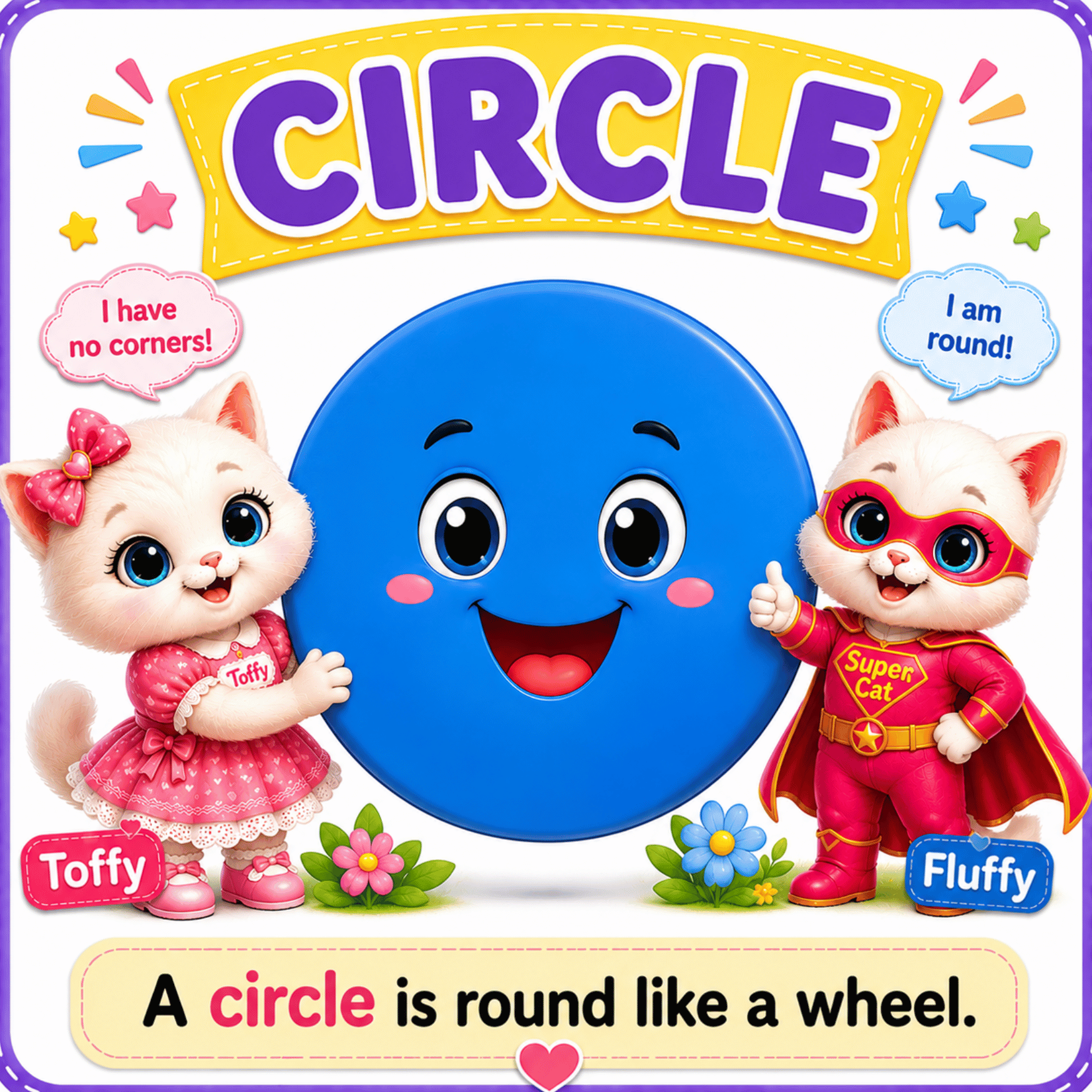 Circle Flash Cards : Toffy & Fluffy