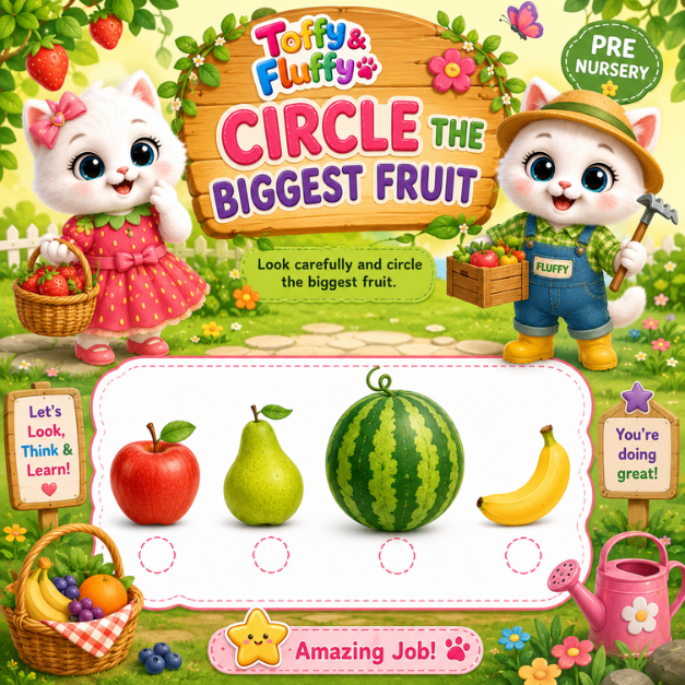 Circle the Biggest Fruit - Activity Sheet