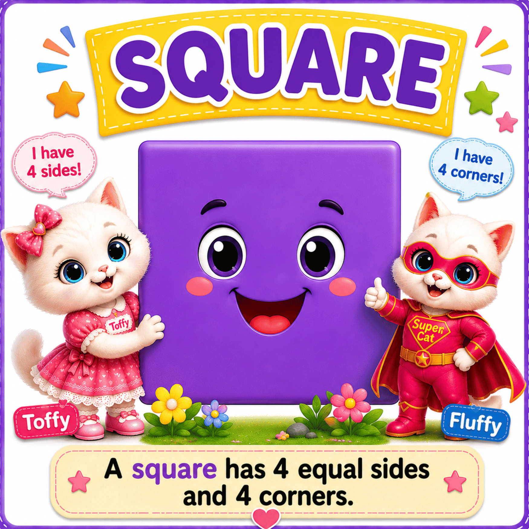 Square Flash Cards : Toffy & Fluffy